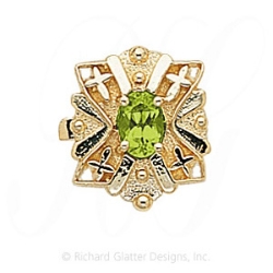 GS244 PD - 14 Karat Gold Peridot Slide 